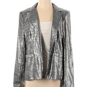 NWT Michael Kors Full Silver Sequins Blazer, Size 4